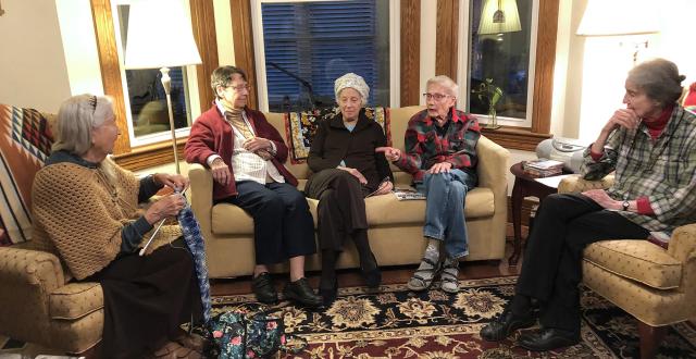 Sisters Joan Gannon, Pat Reid, Muriel Cameron (visiting from Chicago), Betty Renard and Judy Garson.