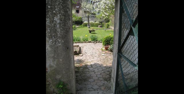 The garden door, historic Barat family home, Joigny, France