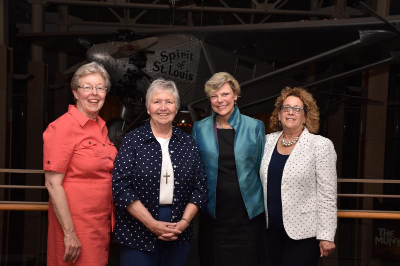 Cokie Roberts at the Missouri History Museum with Provincial Sheila Hammond (left), RSCJ; Kathleen Hughes, RSCJ; and Dr. Frances Levine, President and CEO of the Missouri Historical Society (right)