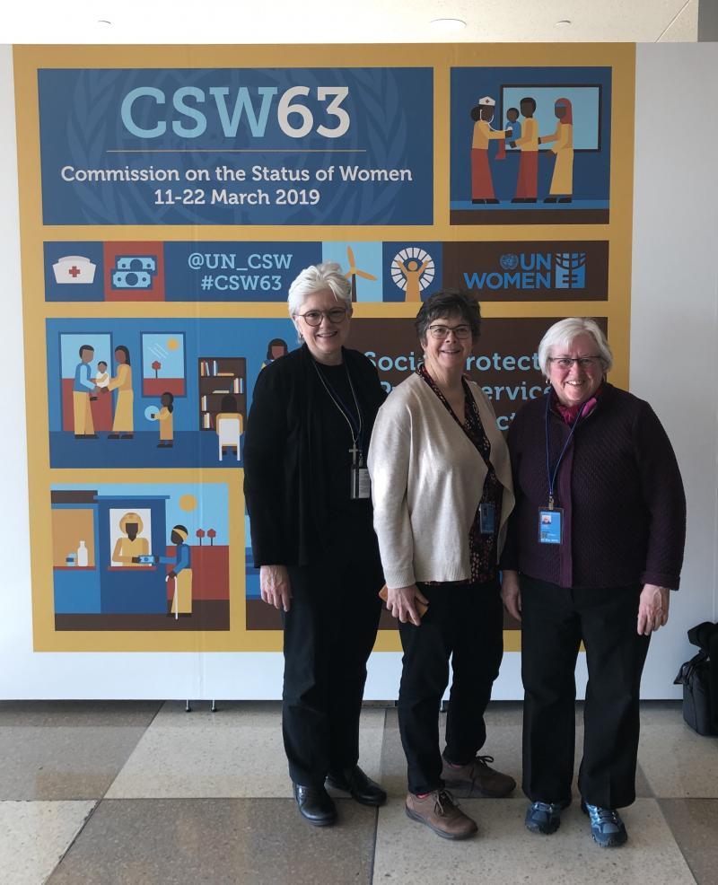 (From left to right) Bridget Bearss, RSCJ; Sheila Smith, RSCJ; Anne-Marie Conn, RSCJ