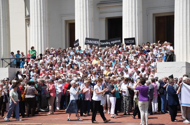 August 10, Being in Communion: Standing Against Racism Demonstration at the Old Courthouse in St. Louis, Missouri