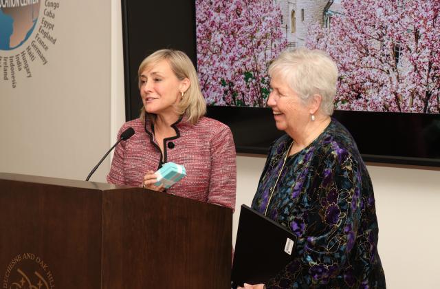 Kathleen Hughes, RSCJ honored and thanked at the heads of schools reception held on the eve of the bicentennial closing celebration